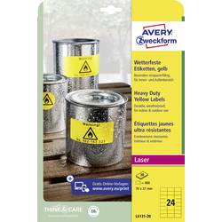 Avery-Zweckform L6131-20 Fóliové etikety 70 x 37 mm poylesterová fólie žlutá 480 ks trvalé barevná laserová tiskárna, laserová tiskárna, barevná kopírka,