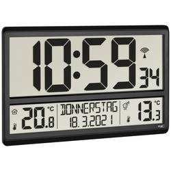 TFA Dostmann 60.4521.01 DCF nástěnné hodiny 36 cm x 2.8 cm x 23.5 cm , černá, velký displej