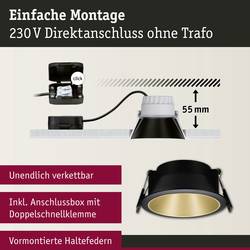Paulmann 93403 Cole Coin vestavné svítidlo, LED, LED, 6 W, černá, zlatá