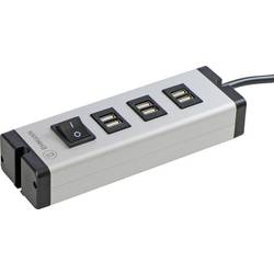 Ehmann USB Multilader 6-Port 6,3 A USB nabíjecí hub, 6x USB A, Dodávka energie, hliník, černá