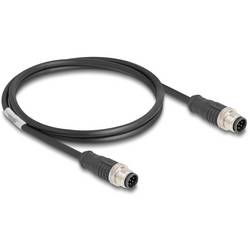 Delock 80806 M 12 síťové kabely, propojovací kabely CAT 5e S/FTP 1.00 m černá 1 ks