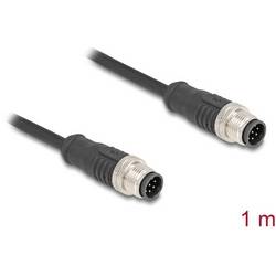 Delock 80806 M 12 síťové kabely, propojovací kabely CAT 5e S/FTP 1.00 m černá 1 ks