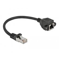 Delock 86998 RJ45 síťové kabely, propojovací kabely CAT 6A S/FTP 0.25 m černá 1 ks