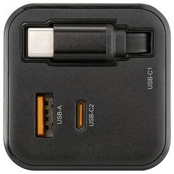 VOLTCRAFT UC-45W002 USB nabíječka, GaN, USB Power Delivery (USB-PD) , Rychlonabíječka, 1x USB A , 2x USB-C®, 45 W, Dodávka energie, černá