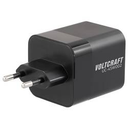 VOLTCRAFT UC-45W002 USB nabíječka, GaN, USB Power Delivery (USB-PD) , Rychlonabíječka, 1x USB A , 2x USB-C®, 45 W, Dodávka energie, černá