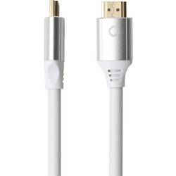 Oehlbach HDMI kabel Zástrčka HDMI-A, Zástrčka HDMI-A 3.00 m bílá D1C92494 8K UHD, pozlacené kontakty HDMI kabel