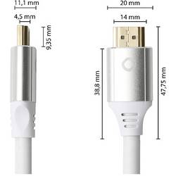 Oehlbach HDMI kabel Zástrčka HDMI-A, Zástrčka HDMI-A 3.00 m bílá D1C92494 8K UHD, pozlacené kontakty HDMI kabel