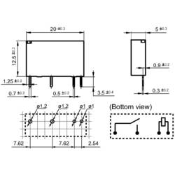 Hongfa HF49FD/012-1H12F, HF49FD/012-1H12F relé do DPS, monostabilní, 1 cívka, 30 V/DC, 250 V/AC, 5 A, 1 ks