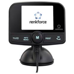 Renkforce RF-CRDAB-100 DAB+ rádio adaptér do auta uchycení přísavkami, streamování hudby přes Bluetooth