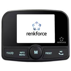 Renkforce RF-CRDAB-100 DAB+ rádio adaptér do auta uchycení přísavkami, streamování hudby přes Bluetooth