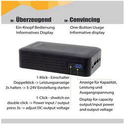 XTPower XT-27000 DC PA powerbanka Li-Ion, 26800 mAh, Dodávka energie, USB, USB-C®, DC zásuvka 3,5 mm, černá, Indikátor stavu, Možnost současného nabíjení a