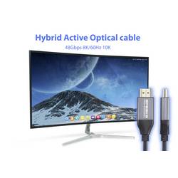 SpeaKa Professional HDMI / optické vlákno kabel Zástrčka HDMI-A, Zástrčka HDMI-A 40 m černá SP-12842672 8K UHD, AOC (aktivní optický kabel) HDMI kabel