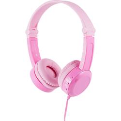 onanoff Travel Headset otevřená (On Ear) kabelová růžová složitelná, headset, omezení hlasitosti dětské