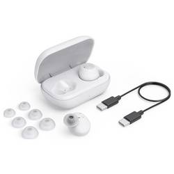 Hama špuntová sluchátka (In Ear) Bluetooth® stereo bílá Nabíjecí pouzdro sportovní