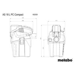 Metabo AS 18 L PC COMPACT 602028850 mokrý/suchý vysavač 6 l bez akumulátoru