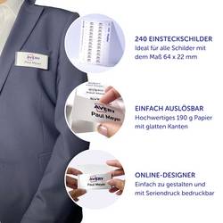 Avery-Zweckform DPC6422A-10 zásuvný štítek se jménem 64 mm x 22 mm bílá