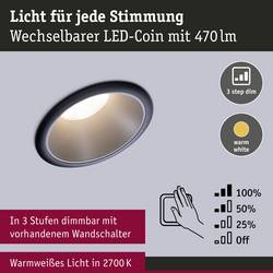 Paulmann 93408 Cole Coin vestavné svítidlo, LED, LED, 18 W, černá, stříbrná, sada 3 ks