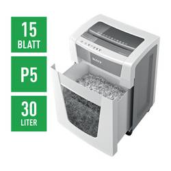 Leitz IQ Office Pro P5 skartovačka 10 listů na kousky 2 x 15 mm P-5 30 l Křížový řez sponky do sešívačky, kancelářské sponky