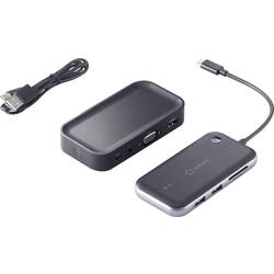 Renkforce RF-4499450 USB-C® dokovací stanice Vhodné pro značky (dokovací stanice pro notebook): univerzální bezdrátový přenos obrazu, integrovaná čtečka karet