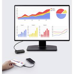 Renkforce RF-4499450 USB-C® dokovací stanice Vhodné pro značky (dokovací stanice pro notebook): univerzální bezdrátový přenos obrazu, integrovaná čtečka karet