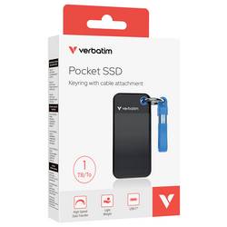 Verbatim Pocket 1 TB, externí SSD disk, USB-C™ (USB 3.2 Gen 2), černá, modrá