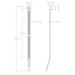 TRU COMPONENTS TC-12523672 stahovací pásky 250 mm 4.8 mm černá 100 ks