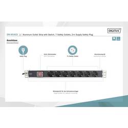 Digitus DN-19 PDU-7S 19 palec zásuvková lišta pro datové skříně 1 U zásuvka s ochranným kontaktem s vypínačem