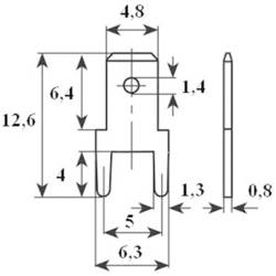 Vogt Verbindungstechnik 382508.68 faston zástrčka Šířka zástrčky: 4.8 mm Tloušťka konektoru: 0.8 mm 180 ° bez izolace kov 100 ks