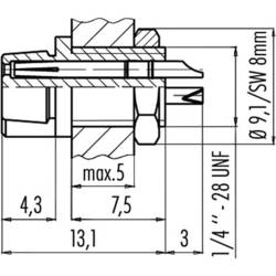 binder 09-9750-30-03 kulatý faston, 1 ks