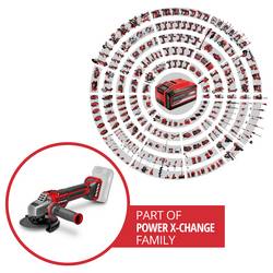 Einhell 4431155+4540011 Akumulátorová úhlová bruska 125 mm, bez akumulátoru, bez nabíječky, Vč. Rychloupínacího matice, včetně elektronického kufru, 18 V