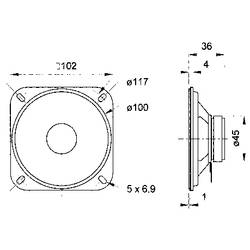 Visaton R 10 S - 4 Ohm 4 palec 10.16 cm širokopásmový reproduktor 20 W 4 Ω
