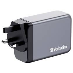 Verbatim GNC-240 GaN cestovní nabíječka, GaN, s adaptérem pro Evropu, s britským adaptérem, s americkým adaptérem, 1x USB A , 3x USB-C®, 240 W, Dodávka
