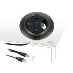 Delock 62868 USB Hub 4 porty USB-A USB 3.1 Gen1 5 GBit/s černá 62868