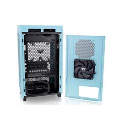 Thermaltake The Tower 200 mini tower PC skříň tyrkysová 2 předinstalované ventilátory, boční okno, prachový filtr