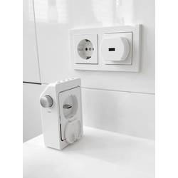 soundmaster DAB60WE rádio do zásuvky DAB+, FM Bluetooth, USB hlasitý odposlech, včetně mikrofonu, voděodolné, funkce alarmu, s akumulátorem bílá