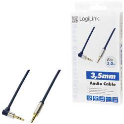 LogiLink CA11300 jack audio kabel 3.00 m tmavě modrá (matná) 90° zatočeno nahoru