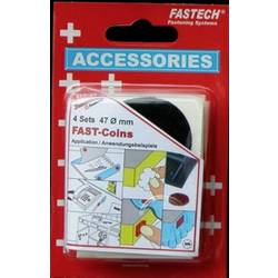 FASTECH® 684-330 kulaté suché zipy, zalepení hotmelt , háčková a flaušová část, (Ø) 47 mm, černá, 4 pár