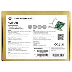 Conceptronic EMRICK USB 3.2 Gen 2 PCI-Express-Karte, 1-Port-USB-C und 1-Port-USB-A karta PCI-Express USB-C™ (USB 3.2 Gen 2) PCIe