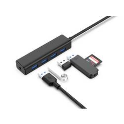 Conceptronic C4PUSB3 USB Hub 4 porty USB-A USB 3.1 Gen1 5 GBit/s černá C4PUSB3