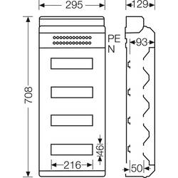Hensel 61001147 KV 9448 NT malý rozváděč na omítku Počet modulů (šířka) = 48 Počet řádků = 4 Obsah 1 ks