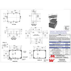 Hammond Electronics 1554XAGY univerzální pouzdro ABS šedá 1 ks