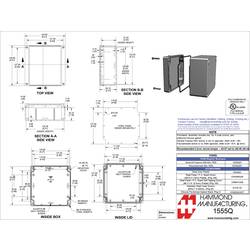 Hammond Electronics 1555 ABS 1555QGY univerzální pouzdro ABS šedá 1 ks