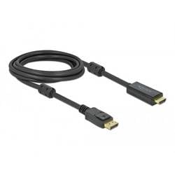 Delock DisplayPort / HDMI kabel Konektor DisplayPort, Zástrčka HDMI-A 3 m černá 85957 pozlacené kontakty, 4K UHD Kabel DisplayPort