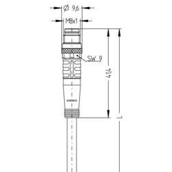 Escha AL-SSP3-2/S370 upravený zástrčkový konektor pro senzory - aktory, 8043754, piny: 3, 2.00 m, 1 ks