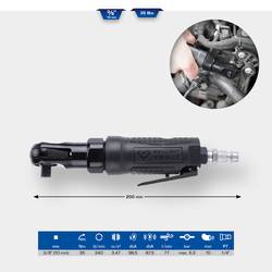 Brilliant Tools BT160602 Pneumatická ráčna vnější čtyřhran 3/8 (10 mm) 6.3 bar vč. příslušenství