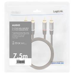 LogiLink CA1208 cinch audio kabel 7.5 m černá stíněný, barevně rozlišený
