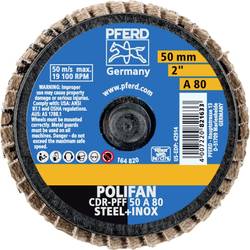 PFERD TOOLS 47202090 CDR PFF 50 A 80 vějířovitý brusný kotouč Průměr 50 mm Zrnitost 80 bronz, titan, Slitina titanu, měď, mosaz, nerezová ocel, Šedá / tvárná