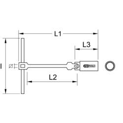 KS Tools 517.1133 Klíč na zapalovací svíčky s T rukojetí, 18 mm