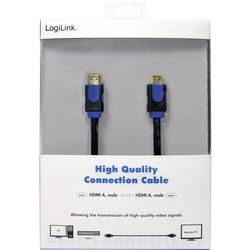 LogiLink HDMI kabel Zástrčka HDMI-A, Zástrčka HDMI-A 1.00 m černá CHB1101 4K UHD HDMI kabel