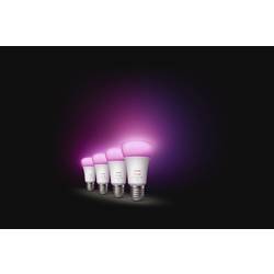 Philips Hue sada 4 LED žárovek 871951432840200 Energetická třída (EEK2021): F (A - G) Hue White & Col. Amb. Viererpack 4x570lm 60W E27 9 W teplá až studená bílá